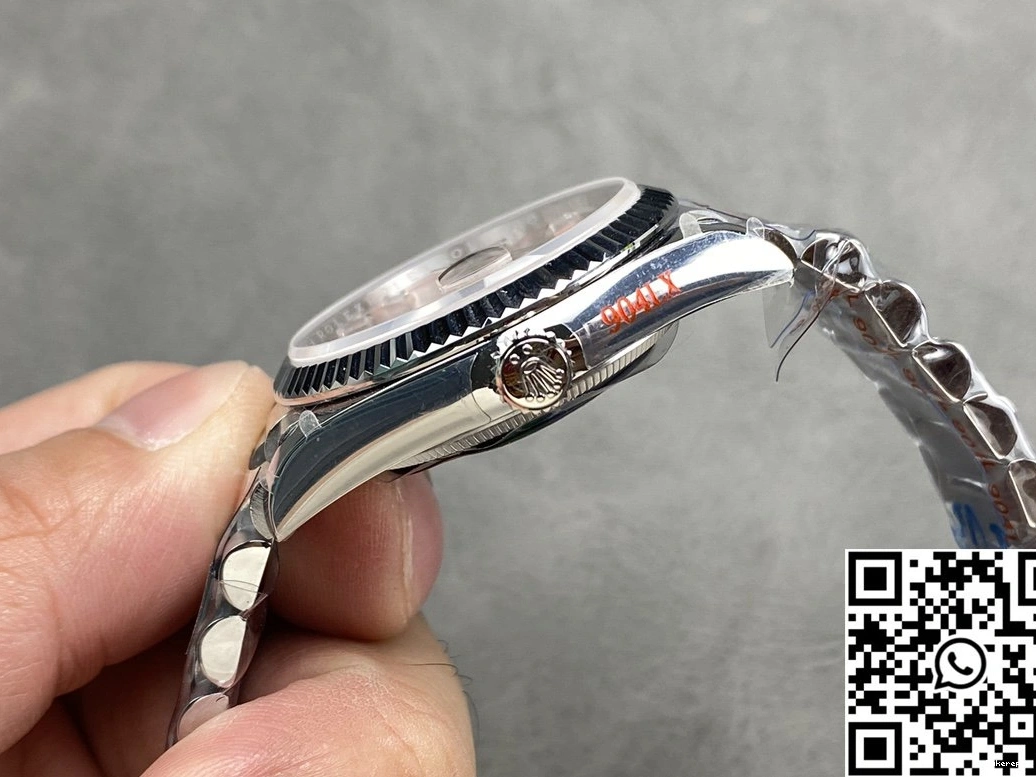 Factory Pink QF Dial v5 Date Rolex Steel Day Tungsten 36mm M128239-0071 0314